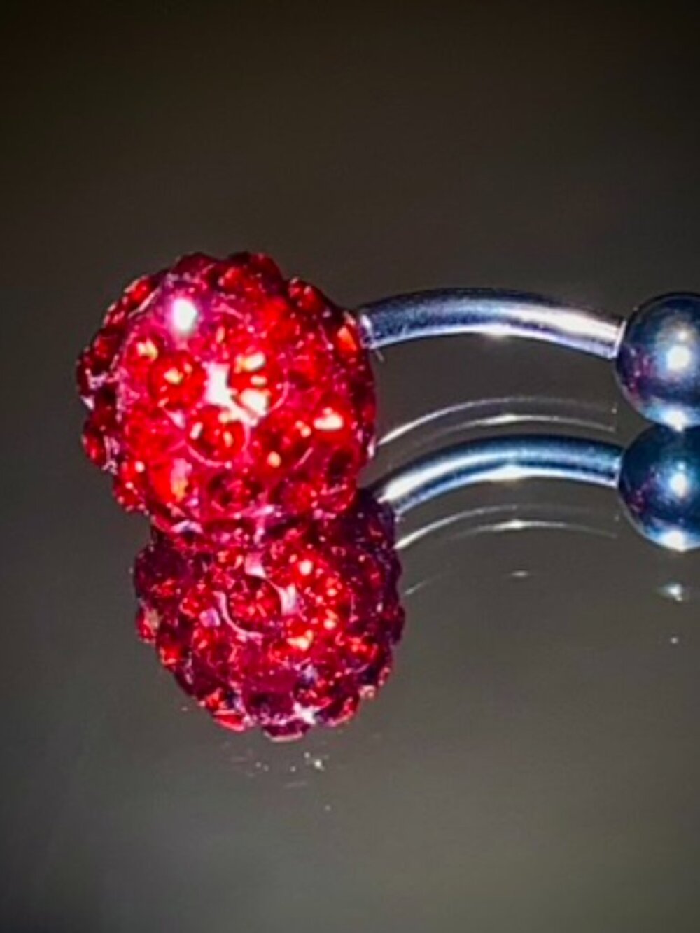 Shamballa Belly Ring Navel Apple Candy Red CZ